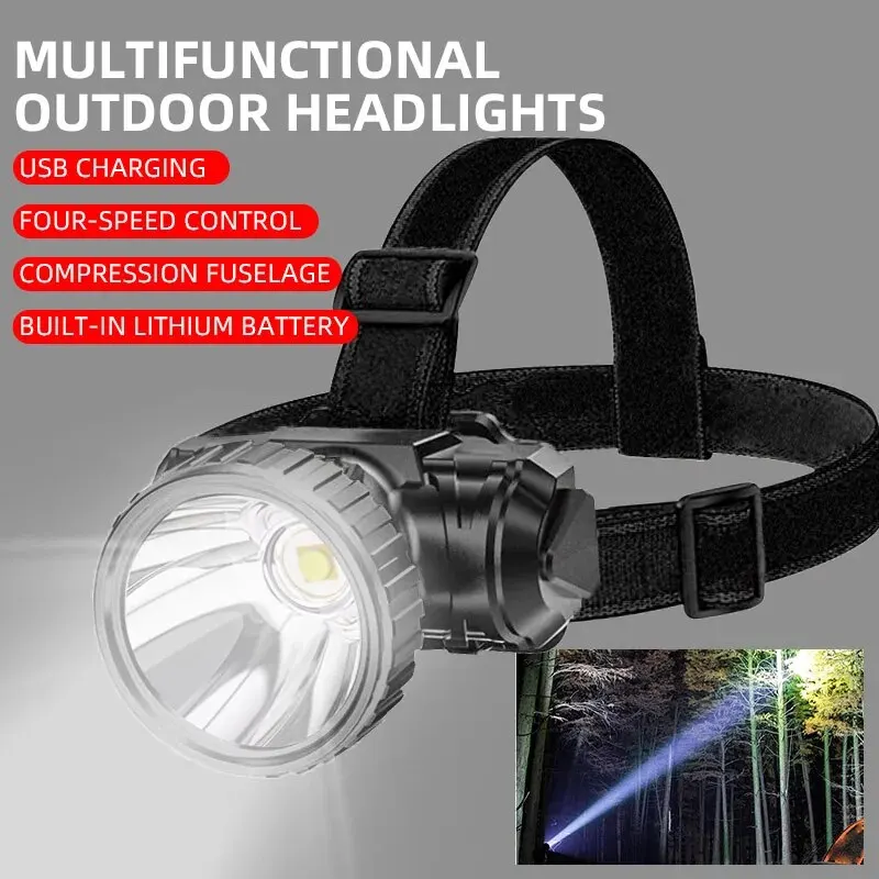 Headlamp Waterproof Rechargeable - Mocne światło LED Pięciogłowa zewnętrzna wodoodporna