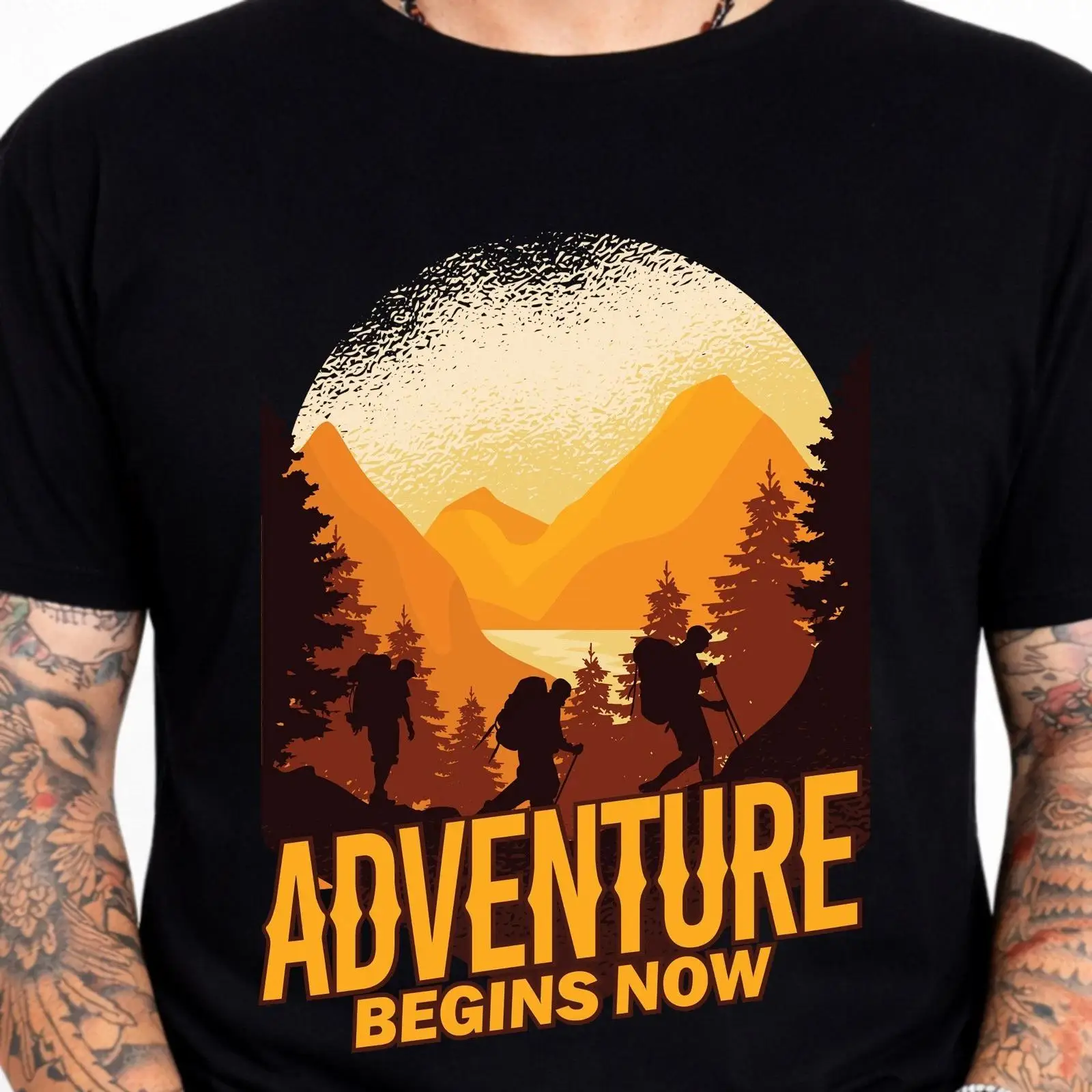 Outdoor Adventure Images - Przygoda zaczyna się teraz Koszulka Wędrówki